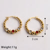 1 Pair Casual Classic Style Commute Spiral Twist Plating Inlay Stainless Steel Zircon Gold Plated Silver Plated Earrings