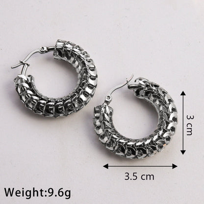 1 Pair Casual Classic Style Commute Spiral Twist Plating Inlay Stainless Steel Zircon Gold Plated Silver Plated Earrings