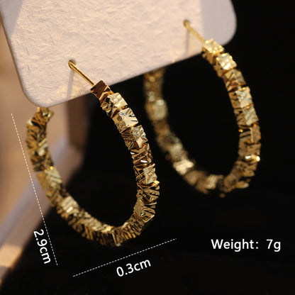 1 Pair Ig Style Glam Exaggerated Irregular Solid Color Spiral Plating Hollow Out Metal Copper 18k Gold Plated Drop Earrings Ear Studs