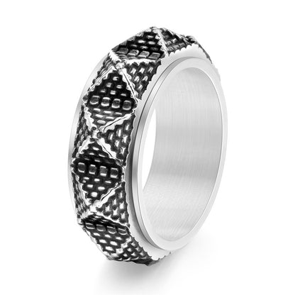 Retro Geometric Titanium Steel Plating Gold Plated Men's Rings