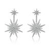 1 Pair Lady Star Plating Inlay Copper Pearl Zircon White Gold Plated Drop Earrings