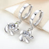 1 Pair Elegant Commute Flower Plating Inlay Copper Zircon White Gold Plated Drop Earrings