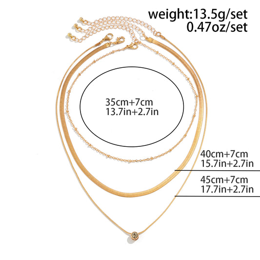 Simple Style Classic Style Commute Round Alloy Copper Plating Inlay Rhinestones Necklace
