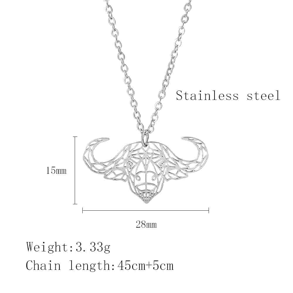 Simple Style Cool Style Cattle Titanium Steel Plating Hollow Out Pendant Necklace