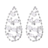 1 Pair Retro Shiny Water Droplets Hollow Out Alloy Glass Rhinestones Glass Drop Earrings