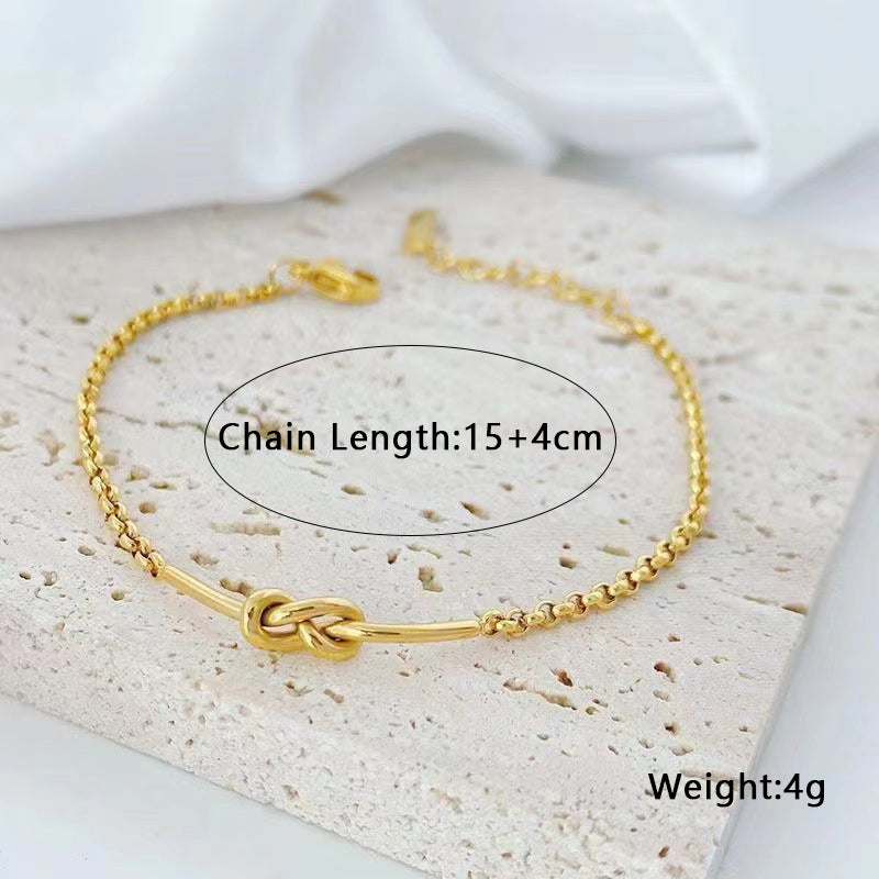 Casual Elegant Simple Style Solid Color Knot Copper Plating Gold Plated Bracelets