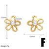 1 Pair Modern Style Simple Style Rabbit Flower Bow Knot Plating Inlay Copper Pearl Zircon 18k Gold Plated Ear Studs