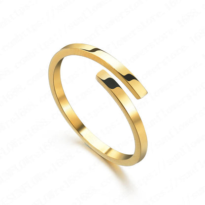 Simple Style Commute Geometric Stainless Steel Plating Gold Plated Rings