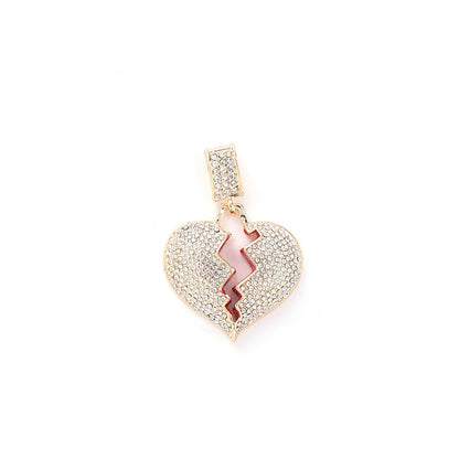 Hip-hop Heart Shape Alloy Plating Inlay Rhinestones 18k Gold Plated Women's Pendant Necklace Necklace Pendant