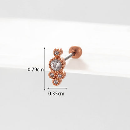 Geometric Plating Metal Artificial Gemstones Earrings Ear Studs