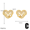 1 Pair Modern Style Simple Style Square Heart Shape Pineapple Plating Inlay Copper Artificial Pearls Zircon 18k Gold Plated Ear Studs