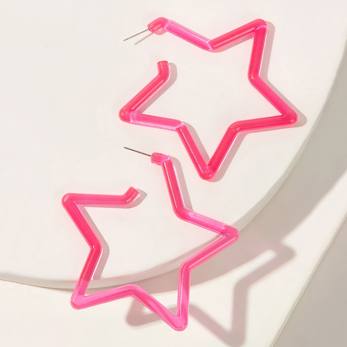 1 Pair Modern Style Simple Style Pentagram Resin Ear Studs