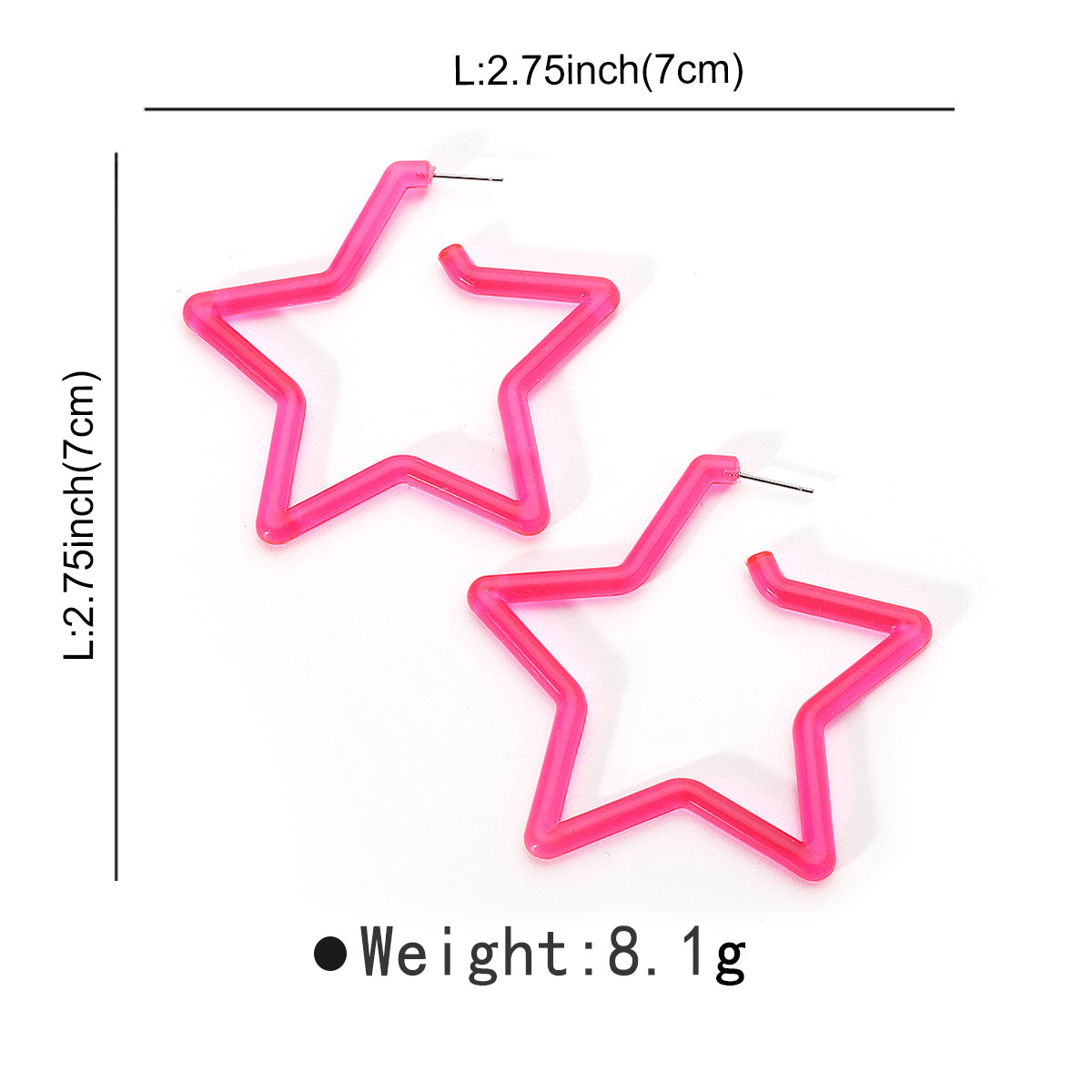 1 Pair Modern Style Simple Style Pentagram Resin Ear Studs