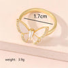 Sweet Butterfly Copper Plating Inlay Zircon 18k Gold Plated Open Rings