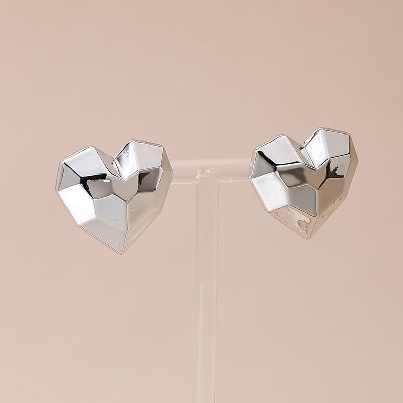 1 Pair Cute Sweet Heart Shape Plastic Ear Studs