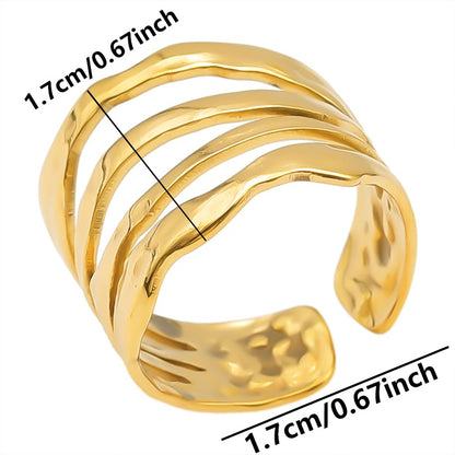 Retro Simple Style Geometric Stainless Steel Polishing Plating Open Rings