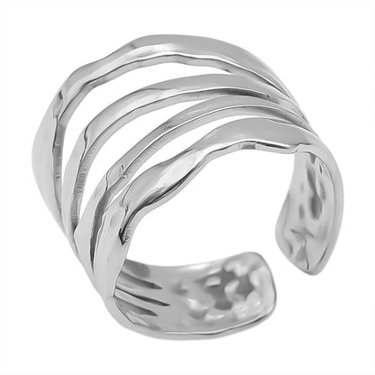 Retro Simple Style Geometric Stainless Steel Polishing Plating Open Rings