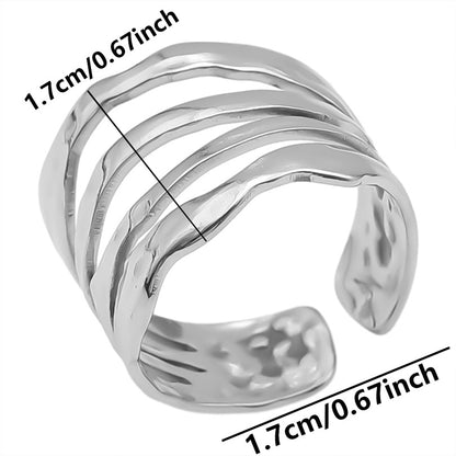 Retro Simple Style Geometric Stainless Steel Polishing Plating Open Rings