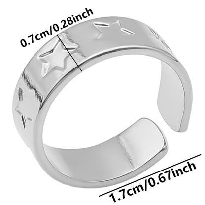 Simple Style Star Stainless Steel Polishing Plating Open Rings