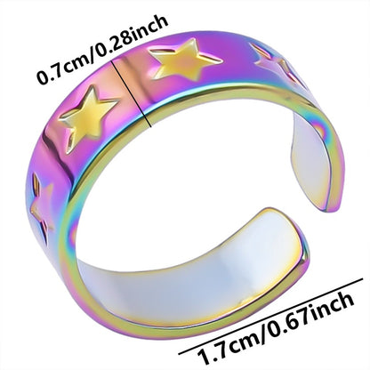 Simple Style Star Stainless Steel Polishing Plating Open Rings