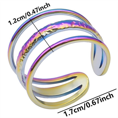 Simple Style Geometric Stainless Steel Polishing Plating Open Rings