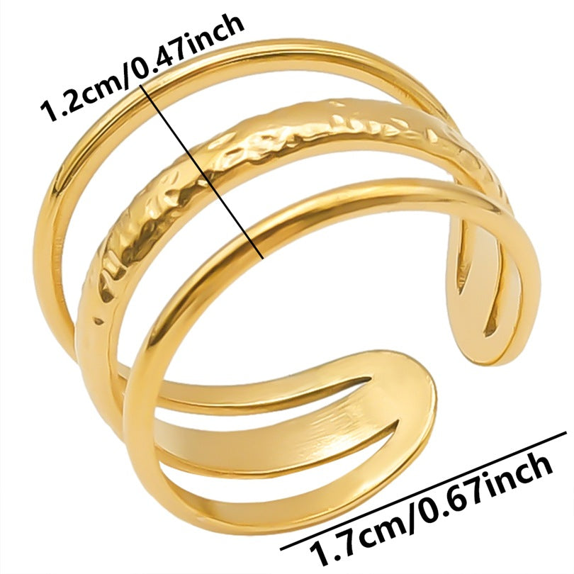 Simple Style Geometric Stainless Steel Polishing Plating Open Rings