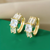 1 Pair Simple Style Classic Style Geometric Plating Inlay Copper Crystal Glass White Gold Plated Gold Plated Earrings