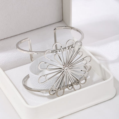 Elegant Exaggerated Flower Alloy Plating Women's Bangle