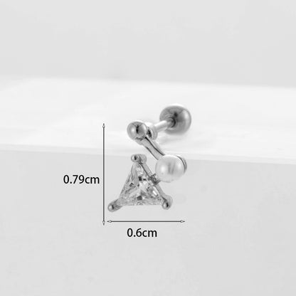 Gooddiy Wholesale Jewelry New Style Thin Rod Stainless Steel Screw Ball Stud Earrings