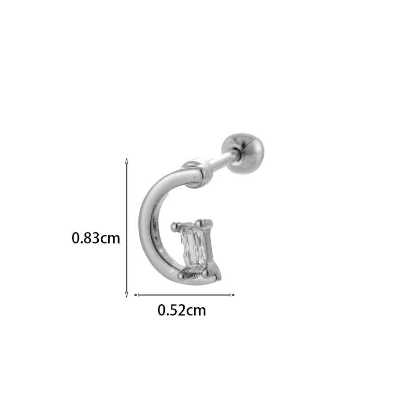 Gooddiy Wholesale Jewelry New Style Thin Rod Stainless Steel Screw Ball Stud Earrings