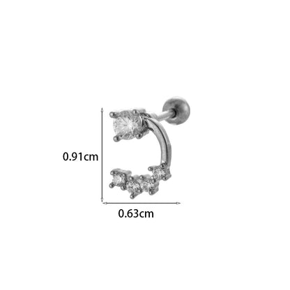 Gooddiy Wholesale Jewelry New Style Thin Rod Stainless Steel Screw Ball Stud Earrings