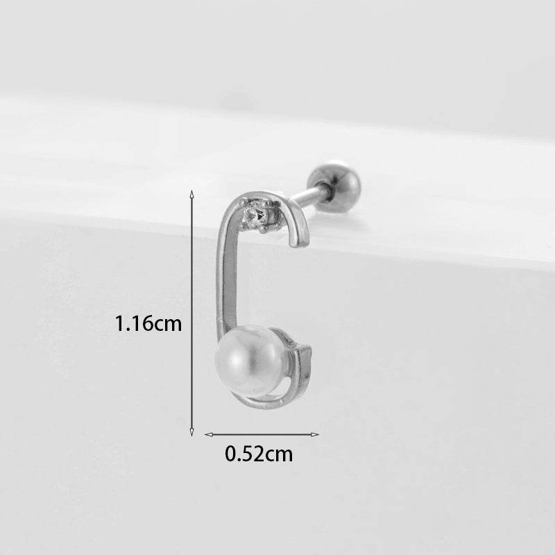 Gooddiy Wholesale Jewelry New Style Thin Rod Stainless Steel Screw Ball Stud Earrings