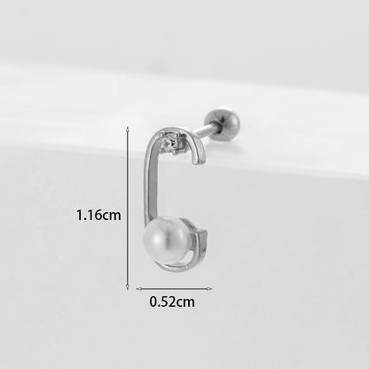 Gooddiy Wholesale Jewelry New Style Thin Rod Stainless Steel Screw Ball Stud Earrings