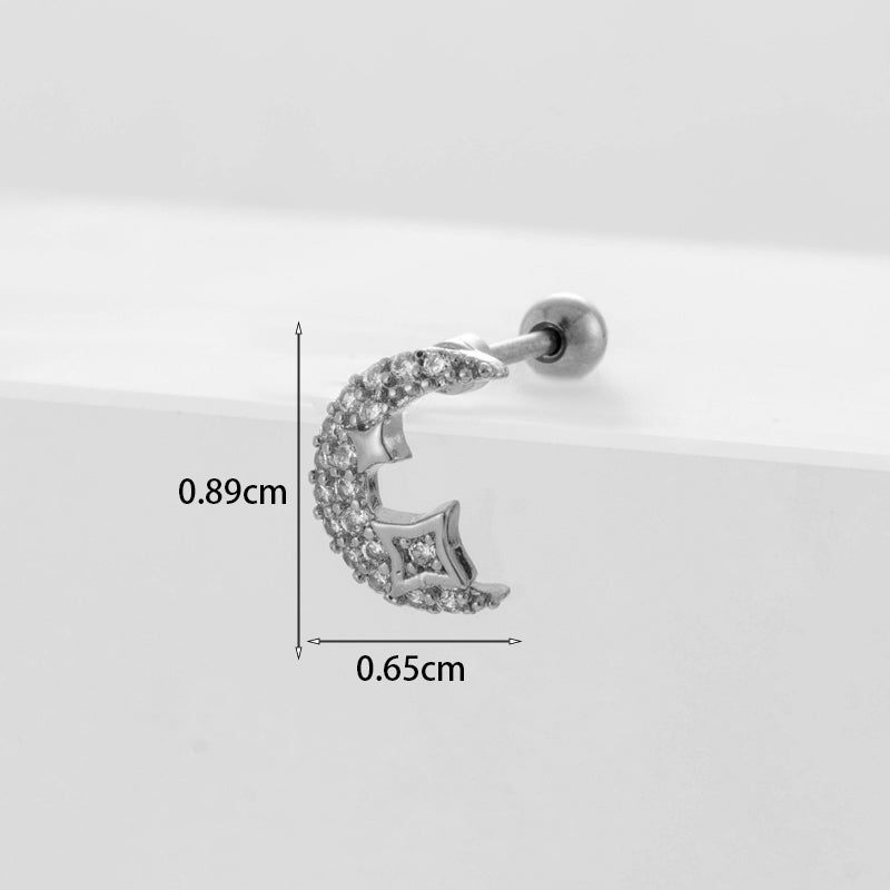 Gooddiy Wholesale Jewelry New Style Thin Rod Stainless Steel Screw Ball Stud Earrings