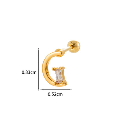 Gooddiy Wholesale Jewelry New Style Thin Rod Stainless Steel Screw Ball Stud Earrings