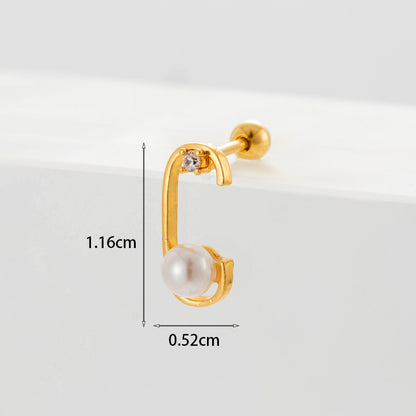 Gooddiy Wholesale Jewelry New Style Thin Rod Stainless Steel Screw Ball Stud Earrings