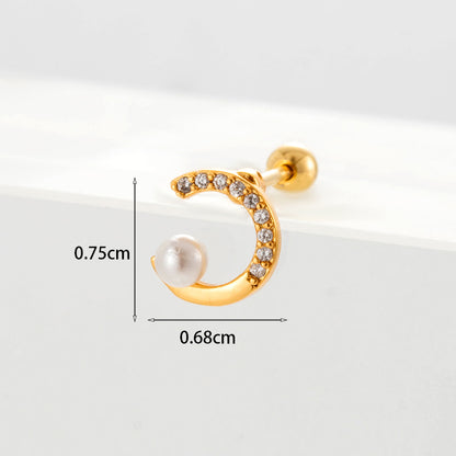 Gooddiy Wholesale Jewelry New Style Thin Rod Stainless Steel Screw Ball Stud Earrings