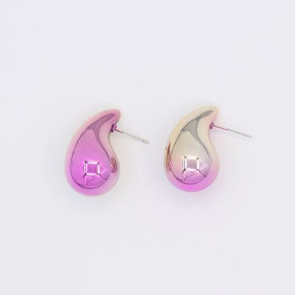 1 Pair Vintage Style Geometric Water Droplets Plating Arylic Ear Studs