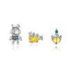 1 Set Cute Cartoon Character Plating Inlay Copper Zircon Ear Studs