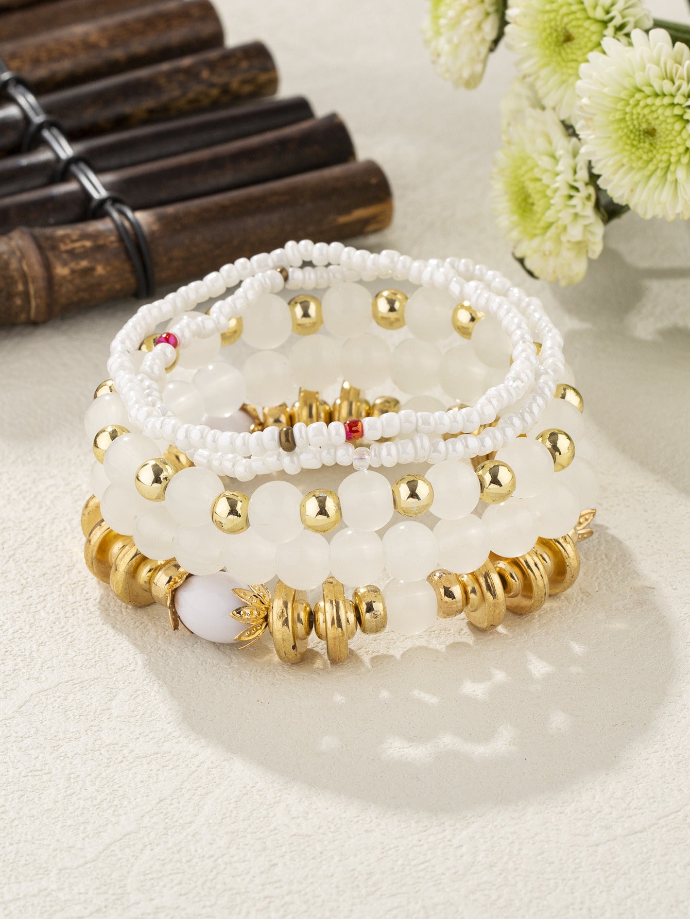 Vintage Style Color Block Arylic Alloy Glass Wholesale Bracelets