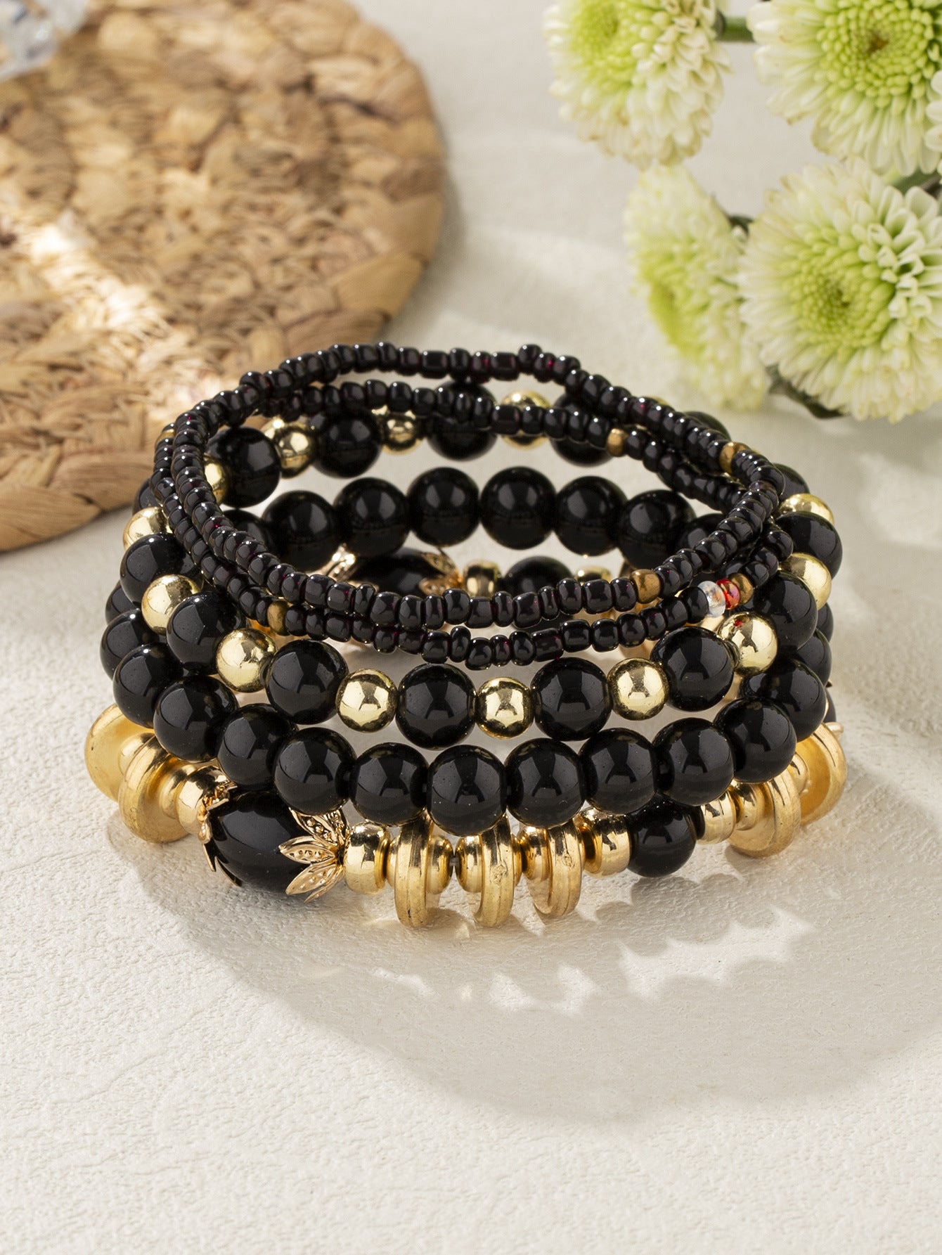 Vintage Style Color Block Arylic Alloy Glass Wholesale Bracelets