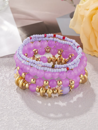 Vintage Style Color Block Arylic Alloy Glass Wholesale Bracelets