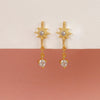 1 Pair Ig Style Star Moon Chain Inlay Copper Zircon Drop Earrings