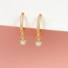 1 Pair Ig Style Star Moon Chain Inlay Copper Zircon Drop Earrings