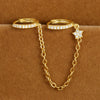 1 Piece Ig Style Simple Style Star Plating Chain Inlay Copper Zircon Earrings