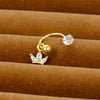 1 Piece Ig Style Simple Style Leaf Heart Shape Crown Plating Inlay Copper Zircon Cartilage Earrings