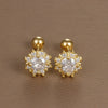 1 Pair Ig Style Simple Style Oval Flower Plating Inlay Copper Zircon Ear Studs