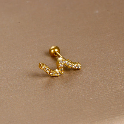 1 Piece Sweet Simple Style Flower Plating Inlay Titanium Steel Zircon Ear Studs