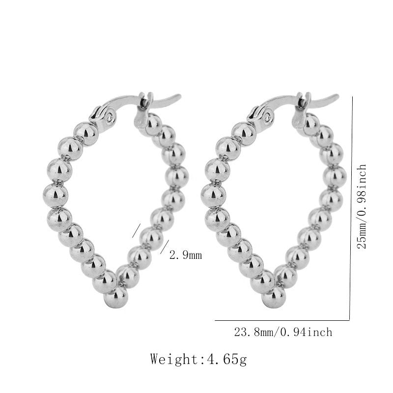 1 Pair Vintage Style U Shape Geometric Heart Shape Plating Titanium Steel Hoop Earrings