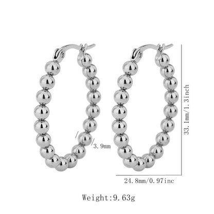 1 Pair Vintage Style U Shape Geometric Heart Shape Plating Titanium Steel Hoop Earrings